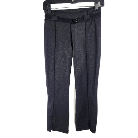 Lululemon Cropped Leggings Womens 4 Belt In Out Charcoal Gray Y2K - Picture 1 of 12